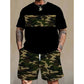 📢📢30% OFF !! ⏰ Men's Camo Print T-Shirt & Shorts Set – Coordinated, Relaxed, Breathable 🌿