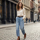 📢📢30% OFF !! ⏰  Women's High Waisted Cropped Barrel Jeans – 2026 New Arrivals & Hot Sale – Curve-friendly, relaxed fit & perfect for a trendy casual look 👟