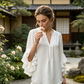 📢📢40% OFF !! ⏰ V-Neck Ruffled Sleeve Top – Flowy & lightweight – Elegant casual blouse, perfect for summer or office – feminine and breathable ✨🌿