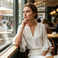 📢📢40% OFF !! ⏰ V-Neck Ruffled Sleeve Top – Flowy & lightweight – Elegant casual blouse, perfect for summer or office – feminine and breathable ✨🌿