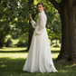 📢📢40% OFF !! ⏰Elegant Pleated White High-Neck Maxi Dress