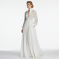 📢📢40% OFF !! ⏰Elegant Pleated White High-Neck Maxi Dress