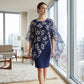 📢📢40% OFF !! ⏰Women's Elegant Floral Print Overlay & Dress Set
