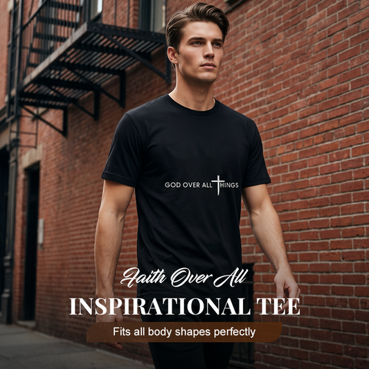 📢📢40% OFF !! ⏰Faith Over All Inspirational Tee