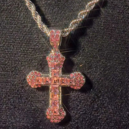 📢📢40% OFF !! ⏰Hip Hop Iced Out Cross Necklace