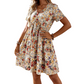 📢📢30% OFF !! ⏰Women's Summer Floral V-Neck Short Sleeve Dress