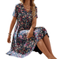 📢📢30% OFF !! ⏰Women's Summer Floral V-Neck Short Sleeve Dress