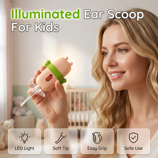 📢📢40% OFF !! ⏰ Children's Safety Visible Ear Scoop with Belt Light – Soft silicone tip, LED light & safe design – painless cleaning for kids 👶