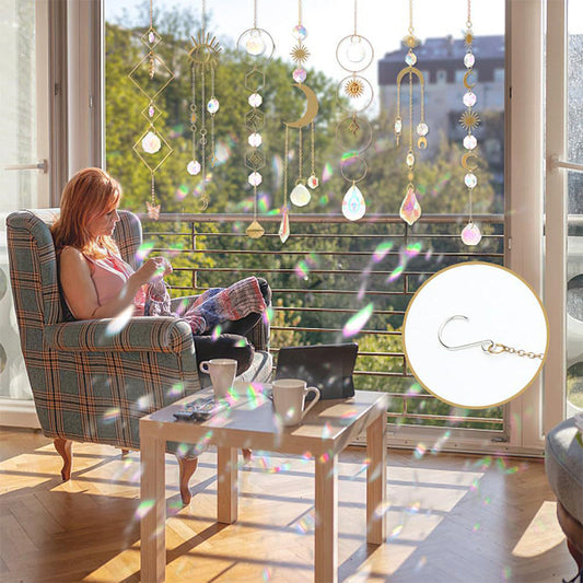 📢📢30% OFF !! ⏰ Decorative Suncatcher Hanging Set – Shatterproof, colorful reflections & perfect for windows, gardens or patios – easy to hang ✨