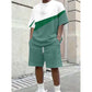 Men's Color Block Casual T-Shirt and Shorts Set