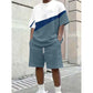 Men's Color Block Casual T-Shirt and Shorts Set