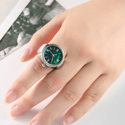 📢📢40% OFF !! ⏰ Creative Round Quartz Finger Ring Watch – Stylish, Adjustable & Compact – Unique accessory for daily wear or parties ✨