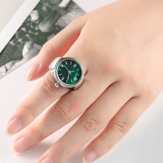 📢📢40% OFF !! ⏰ Creative Round Quartz Finger Ring Watch – Stylish, Adjustable & Compact – Unique accessory for daily wear or parties ✨