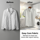 📢📢40% OFF !! ⏰Men's Textured 2-Piece Shirt & Pants Set – Breathable, Stand Collar, Elastic Waist 🌿