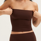Dames strapless tube top van zachte, effen kleur.