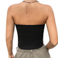 Dames strapless tube top van zachte, effen kleur.