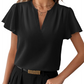 📢📢30% OFF !! ⏰Women's V-Neck Flutter Sleeve Blouse