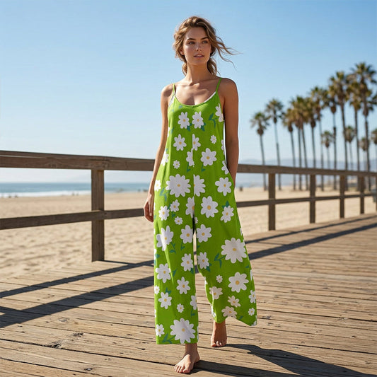 📢📢30% OFF !! ⏰Women's Floral Print Wide Leg Jumpsuit