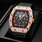 📢📢40% OFF !! ⏰ Luxury Men's Tonneau-Shaped Watch with Rhinestone Embellishment