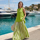 Women's Sleeveless Top & Striped Skirt Set