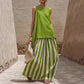 Women's Sleeveless Top & Striped Skirt Set