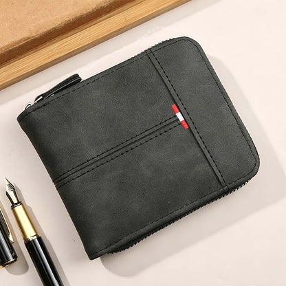 📢📢30% OFF !! ⏰ Men's PU Leather Zip-Around Bifold Wallet