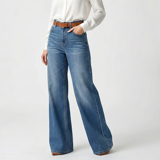 📢📢40% OFF !! ⏰Women's High-Waist Wide-Leg Denim Jeans
