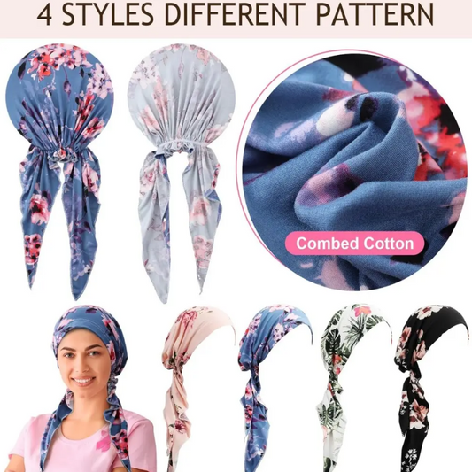 📢📢30% OFF !! ⏰Women's Floral Pre-Tied Head Scarf Turban