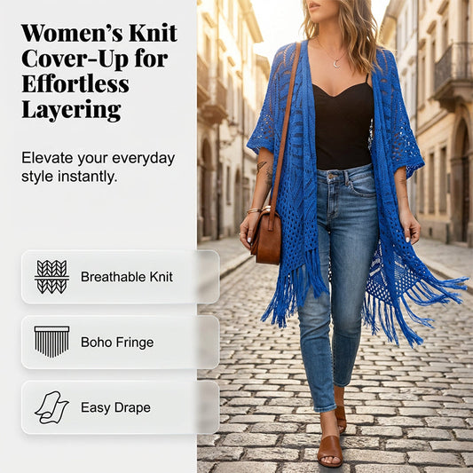 📢📢30% OFF !! ⏰Women's Open-Front Knit Cover-Up