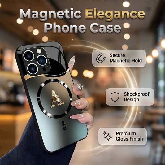 📢📢30% OFF !! ⏰🧲 Stylish Magnetic Shockproof Phone Case with Glossy Finish – Strong Magnetic Lock, Elegant Accents, Drop Protection ✨