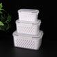 📢📢40% OFF !! ⏰3PCS Fruit Storage Container Set for Fridge with Removable Colander