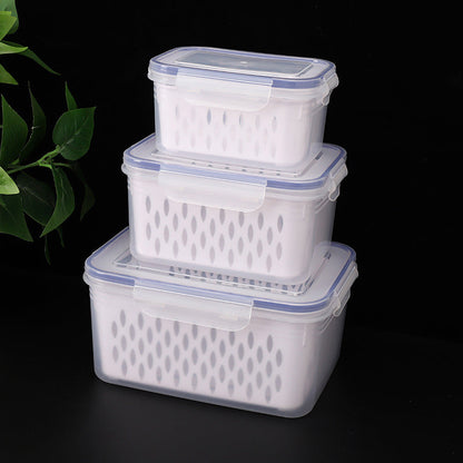 📢📢40% OFF !! ⏰3PCS Fruit Storage Container Set for Fridge with Removable Colander