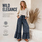 📢📢40% OFF !! ⏰Women's Leopard Print Pants – Ruffle Hem, Wide-Leg, Chic 🌿