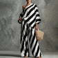 📢📢40% OFF !! ⏰Women's Asymmetrical Stripe Top & Wide-Leg Pants Set