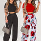 👕 LIMITED-TIME 50% OFF! ✨ Women's Two-Piece Set – Fitted T-Shirt, Loose Pants, Casual 🌸