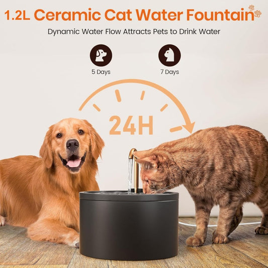 📢📢30% OFF !! ⏰Ceramic Pet Water Fountain with Faucet
