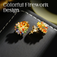 📢📢40% OFF !! ⏰Colorful Firework Stud Earrings – Cubic Zirconia, 18K Plated, Festive 🎆