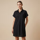 Casual Short Sleeve Button Pocket Dress 🌿 Button-Front Detail, Handy Pockets & Breezy Fit for All-Day Comfort ✨