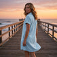 Casual Short Sleeve Button Pocket Dress 🌿 Button-Front Detail, Handy Pockets & Breezy Fit for All-Day Comfort ✨
