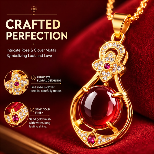 📢📢40% OFF !! ⏰Elegant Four-Leaf Clover Teardrop Necklace