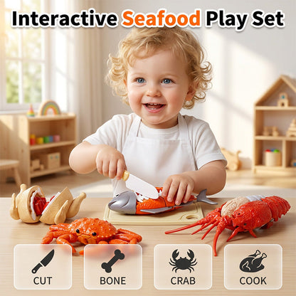 📢📢40% OFF !! ⏰Realistic Cuttable Play Food Set for Kids