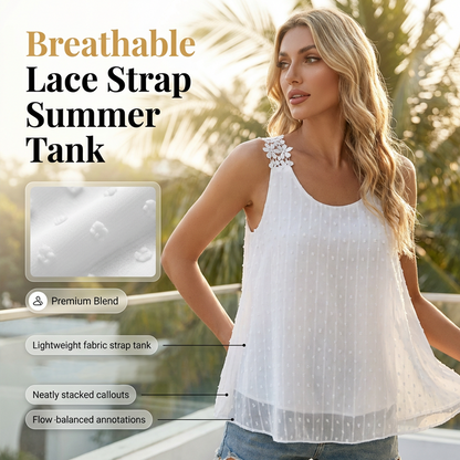 📢📢30% OFF !! ⏰Elegant Dot Lace Strap Tank Top
