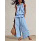 📢📢40% OFF !! ⏰ Women’s Ruffled Two-Piece Set – Smocked Neck, Relaxed Fit, Vacation Style 🌺