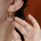 📢📢33% OFF !! ⏰Double Hoop Sparkling Zirconia Ball Earrings