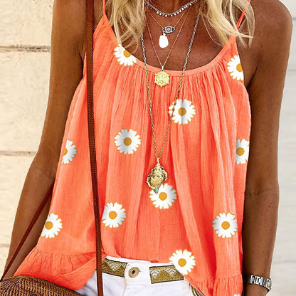 Women's Daisy Print Spaghetti Strap Camisole
