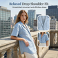Women's Loose Lapel Denim Short Sleeve Shirt