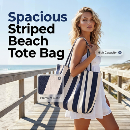 📢📢30% OFF !! ⏰ Classic Vertical Stripe Beach & Shopping Tote👜
