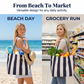 📢📢30% OFF !! ⏰ Classic Vertical Stripe Beach & Shopping Tote👜