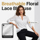 📢📢30% OFF !! ⏰Women's Lace Panel V-Neck Blouse