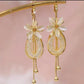 Elegant Flower Tassel Dangle Earrings
